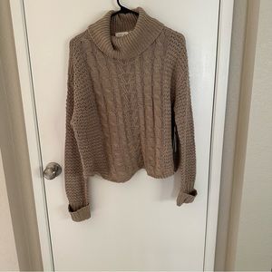 New Cowl Neck Cable Knit Sweater